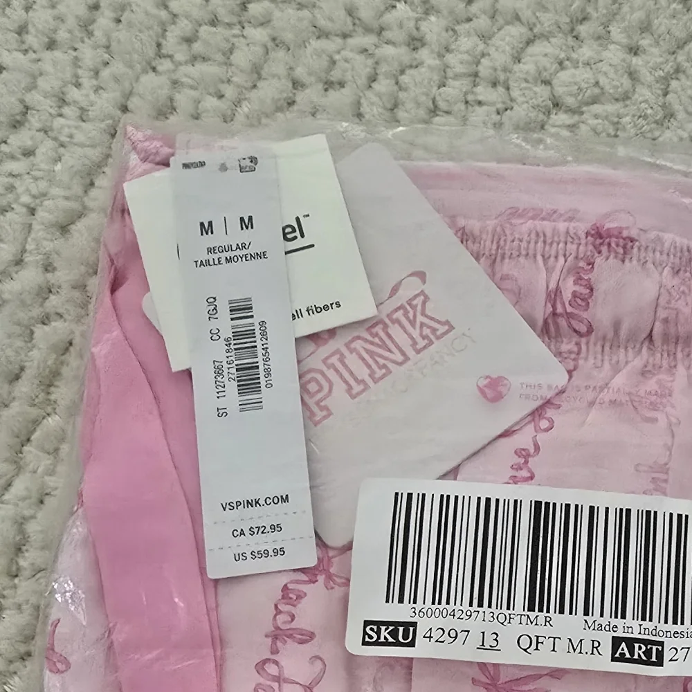 New, Pink X LSF Silky Sleep Pants size medium with regular length bnwt. - Picture 4 of 4
